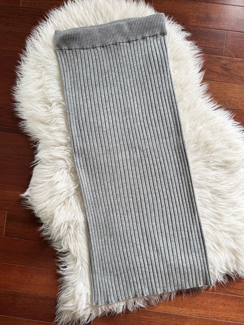 JOE FRESH Ribbed heather gray midi skirt size XS
